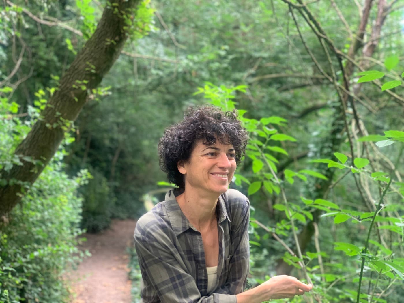 Marian on a woodland path